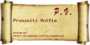 Prosznitz Vulfia névjegykártya